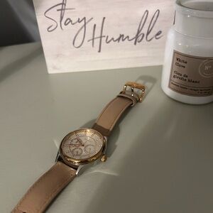 FOSSIL Gold and Tan Watch
